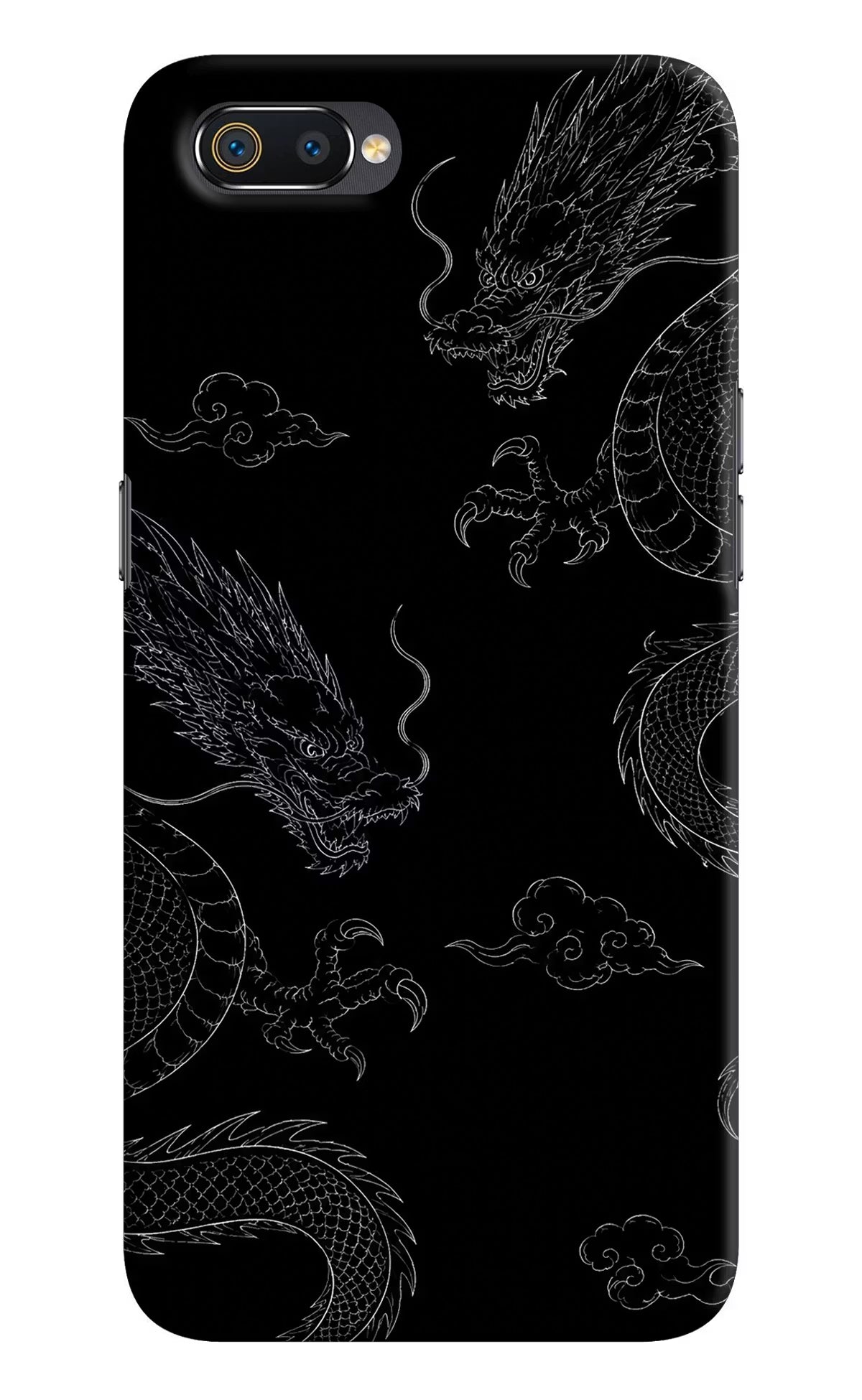 Twin Dragons Realme C2 Hard Case Back Cover by Casekaro