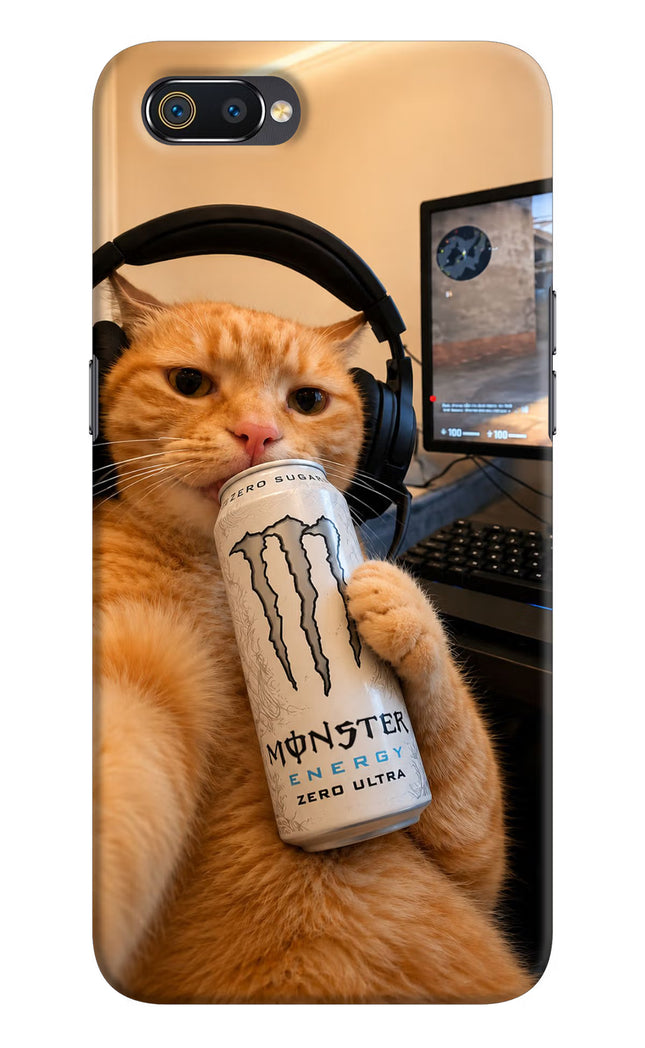 Gamer Cat Energy Realme C2 Hard Case Back Cover by Casekaro