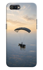 Skydiving Cow Realme C2 Hard Case Back Cover by Casekaro
