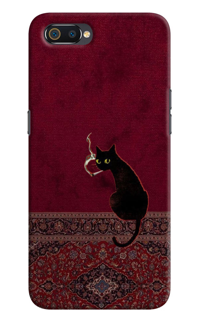Midnight Cat Realme C2 Hard Case Back Cover by Casekaro