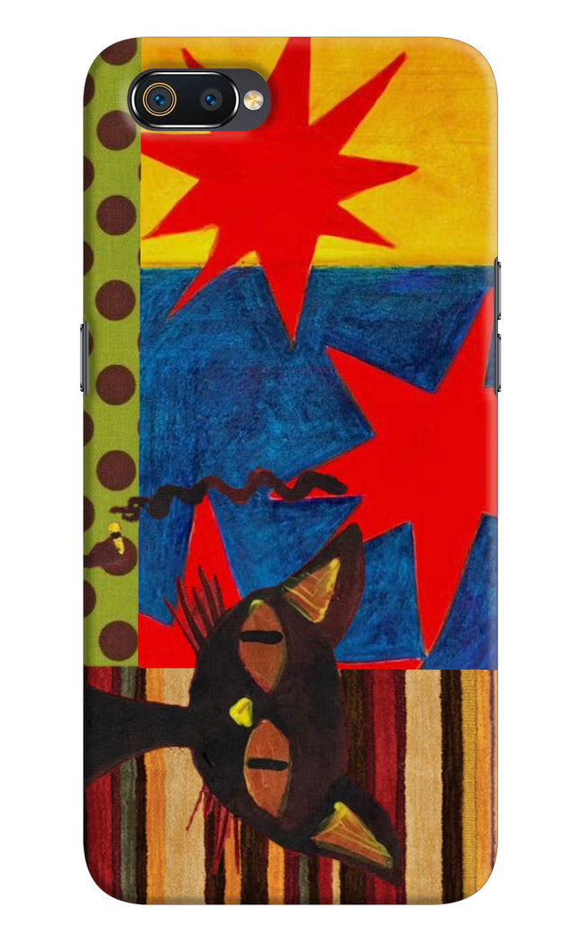 Pop Cat Realme C2 Hard Case Back Cover by Casekaro