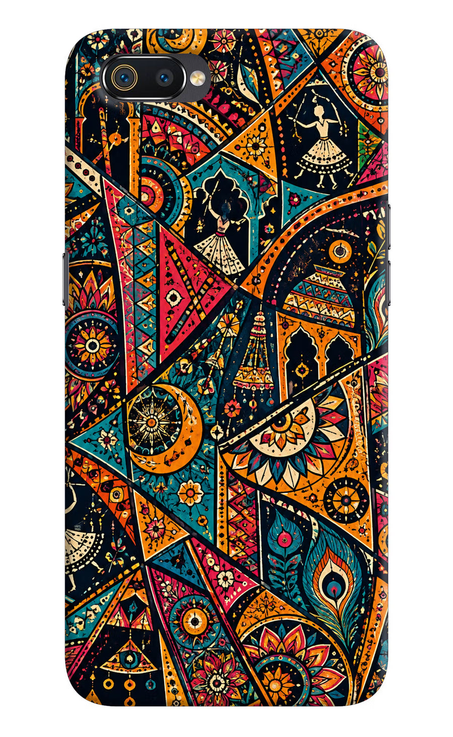 Folk Print Realme C2 Back Cover, Hard case