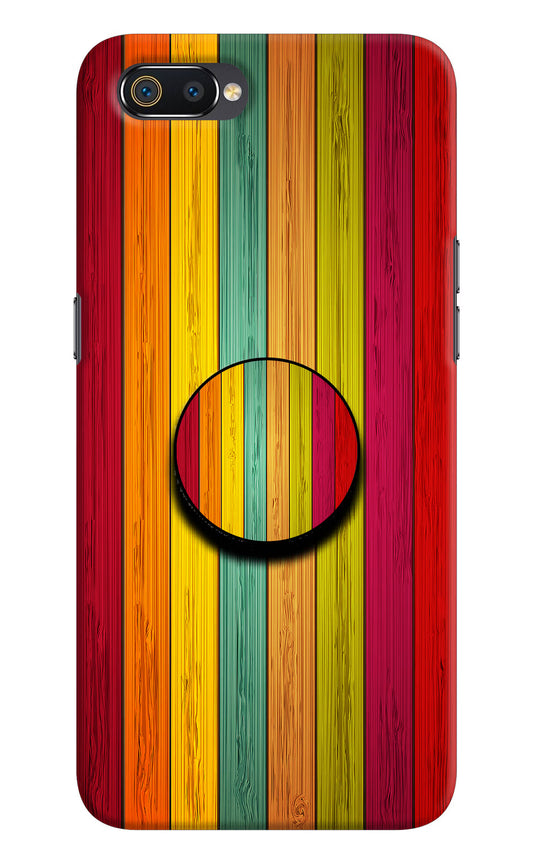 Multicolor Wooden Realme C2 Pop Case by Casekaro
