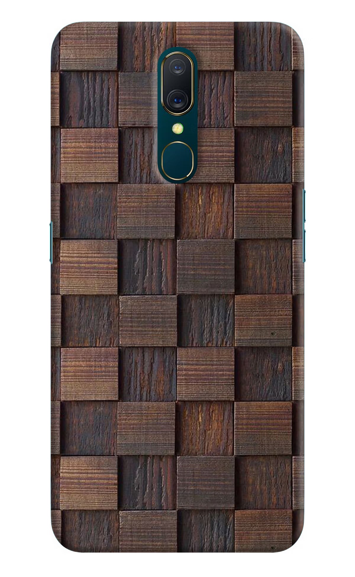 Wooden Cube Design Oppo A9 Hard Case Back Cover by Casekaro