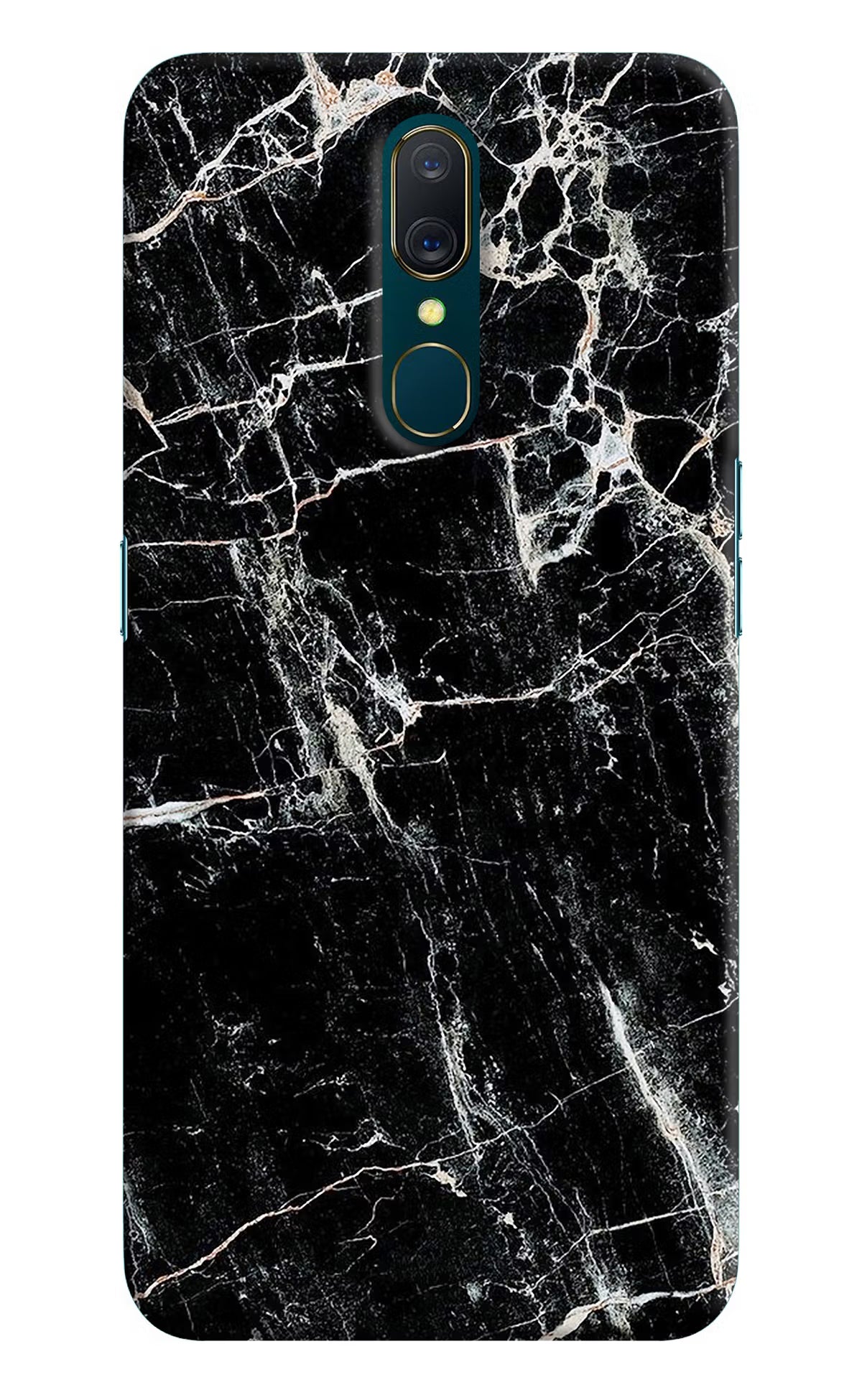 Black Marble Texture Oppo A9 Hard Case Back Cover by Casekaro