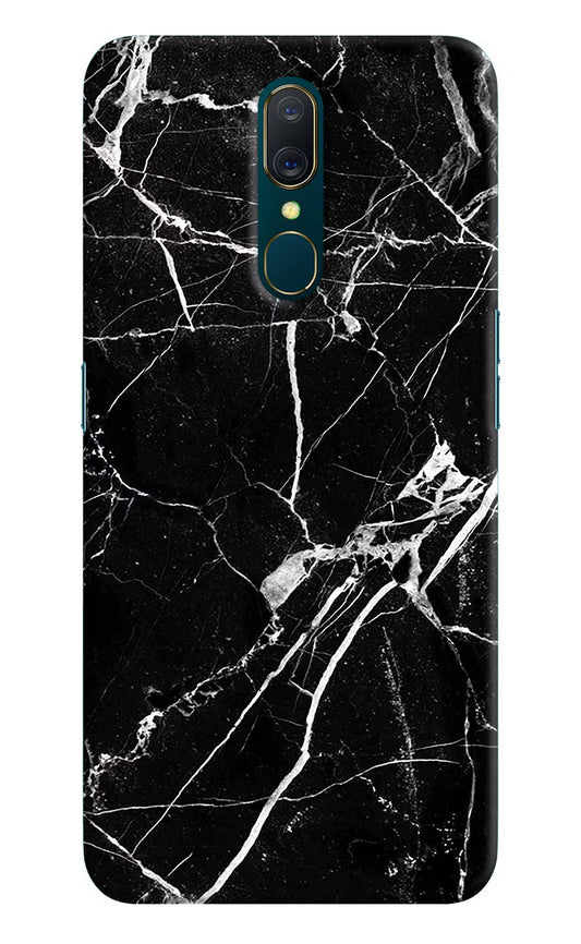 Black Marble Pattern Oppo A9 Hard Case Back Cover by Casekaro