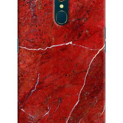 Red Marble Design Oppo A9 Hard Case Back Cover by Casekaro