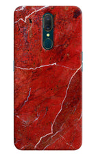 Red Marble Design Oppo A9 Hard Case Back Cover by Casekaro