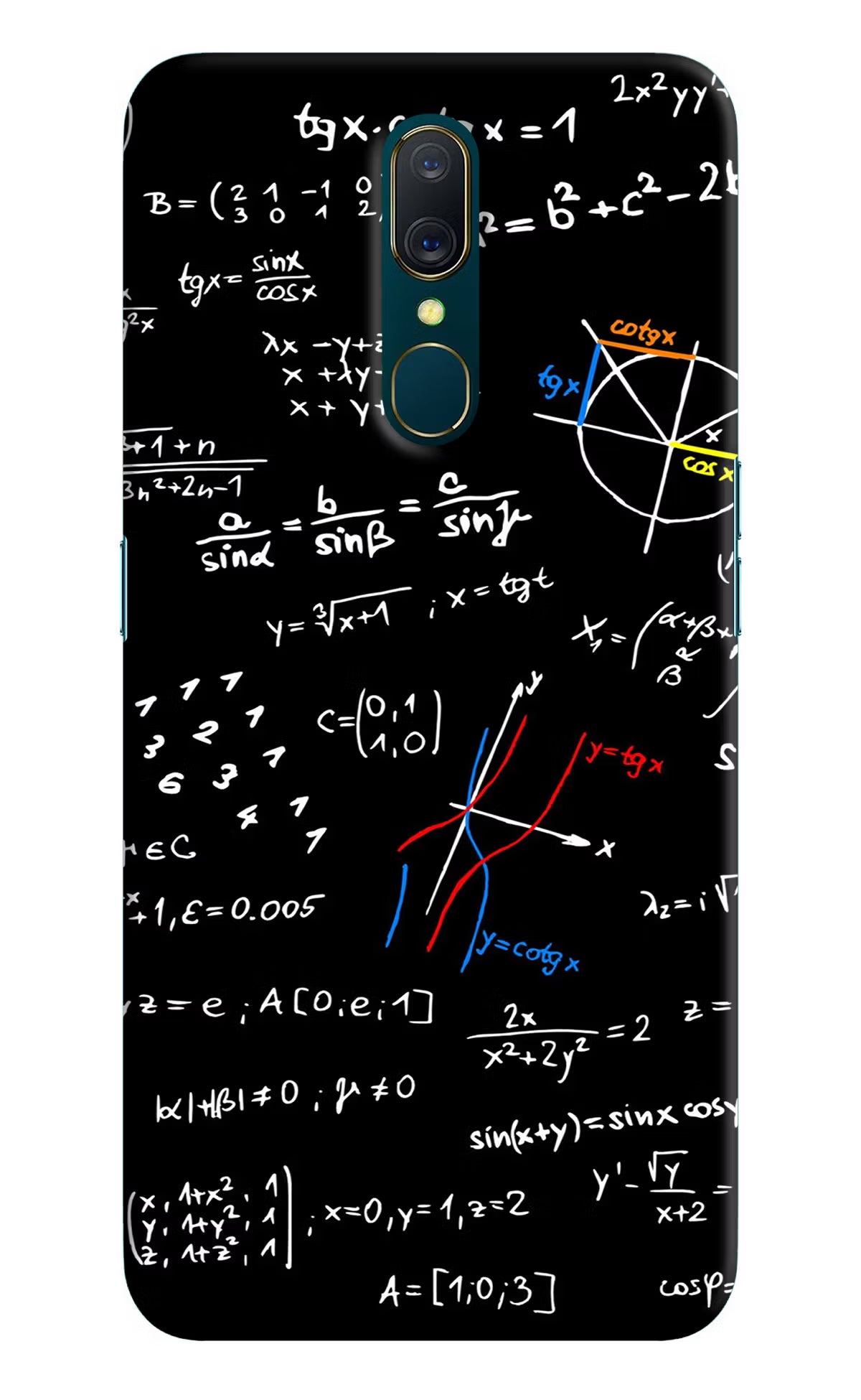 Mathematics Formula Oppo A9 Hard Case Back Cover by Casekaro