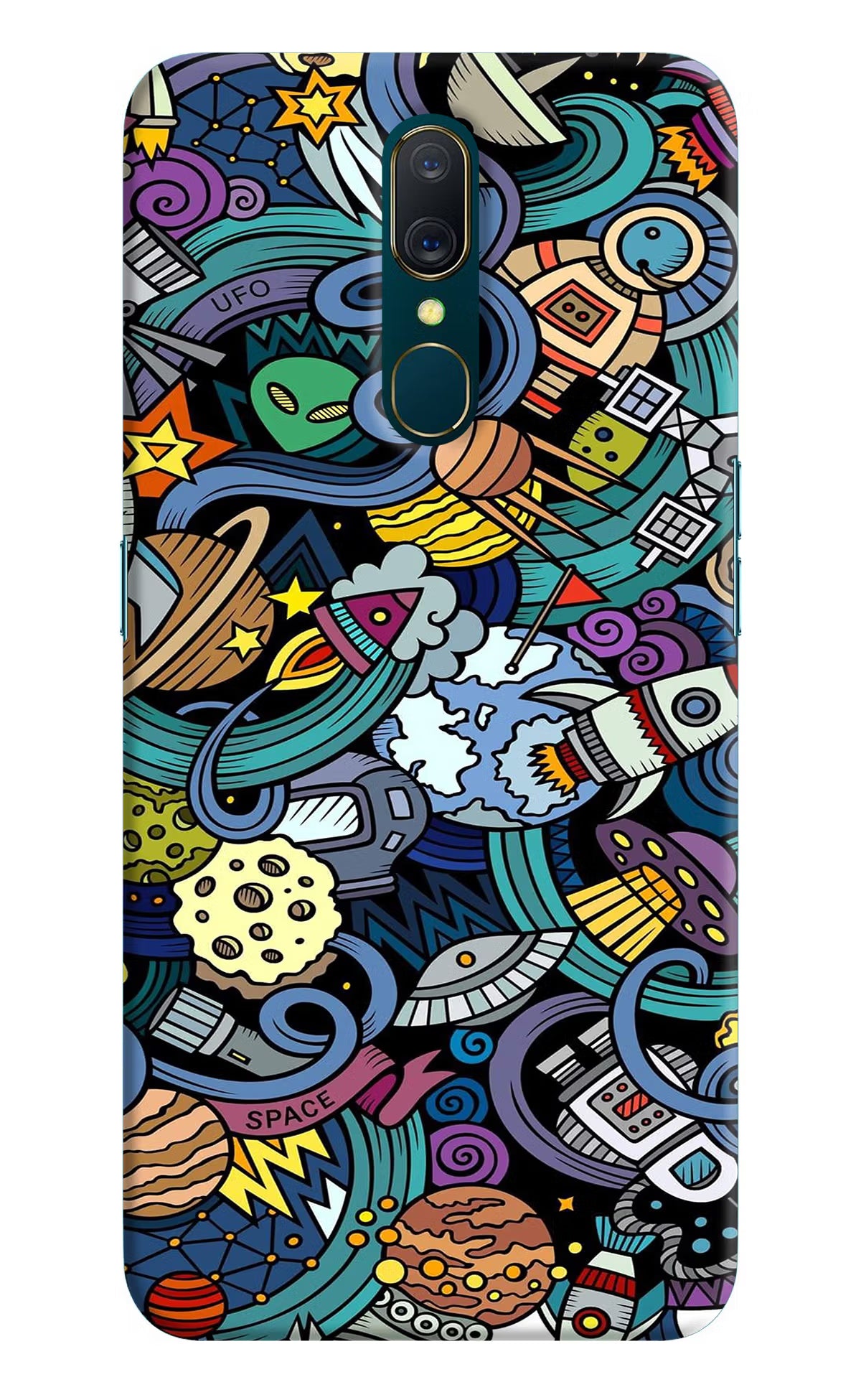 Space Abstract Oppo A9 Hard Case Back Cover by Casekaro