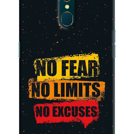 No Fear No Limits No Excuse Oppo A9 Hard Case Back Cover by Casekaro