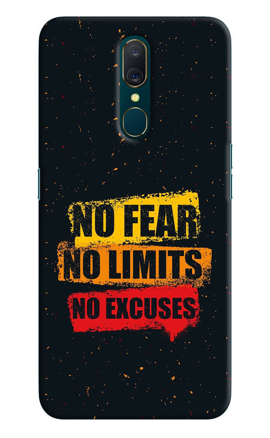 No Fear No Limits No Excuse Oppo A9 Hard Case Back Cover by Casekaro