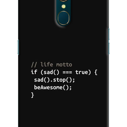 Life Motto Code Oppo A9 Hard Case Back Cover by Casekaro