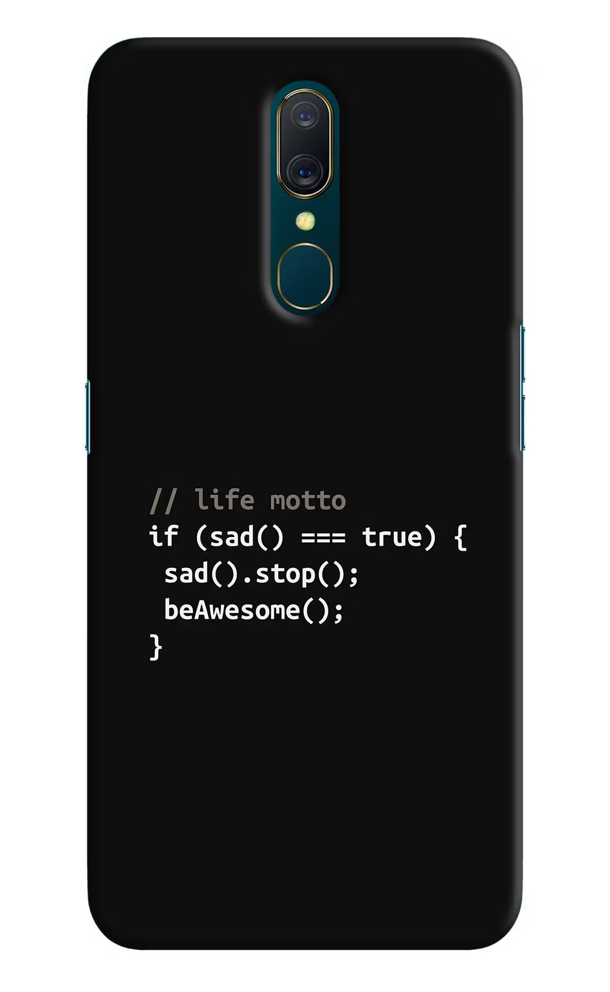 Life Motto Code Oppo A9 Hard Case Back Cover by Casekaro