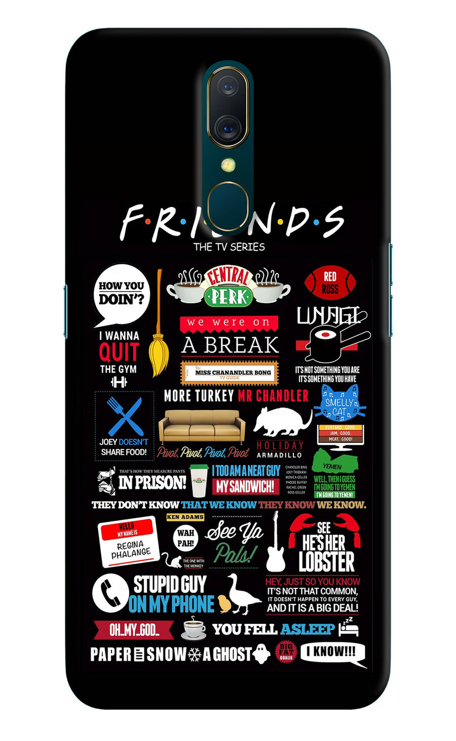 FRIENDS Oppo A9 Back Cover, Hard case
