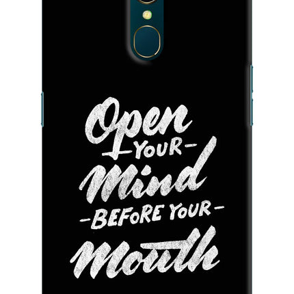 Open Your Mind Before Your Mouth Oppo A9 Hard Case Back Cover by Casekaro