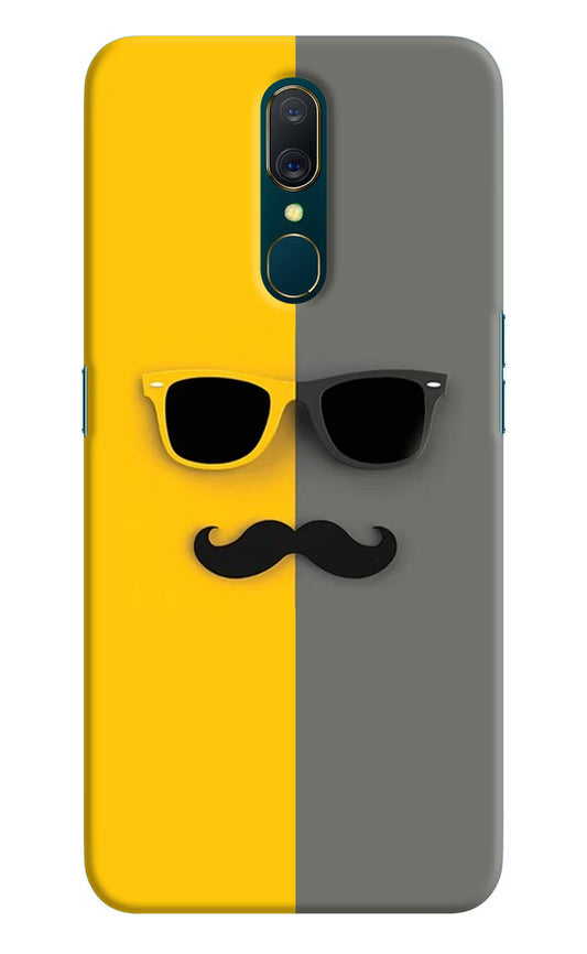 Sunglasses with Mustache Oppo A9 Hard Case Back Cover by Casekaro