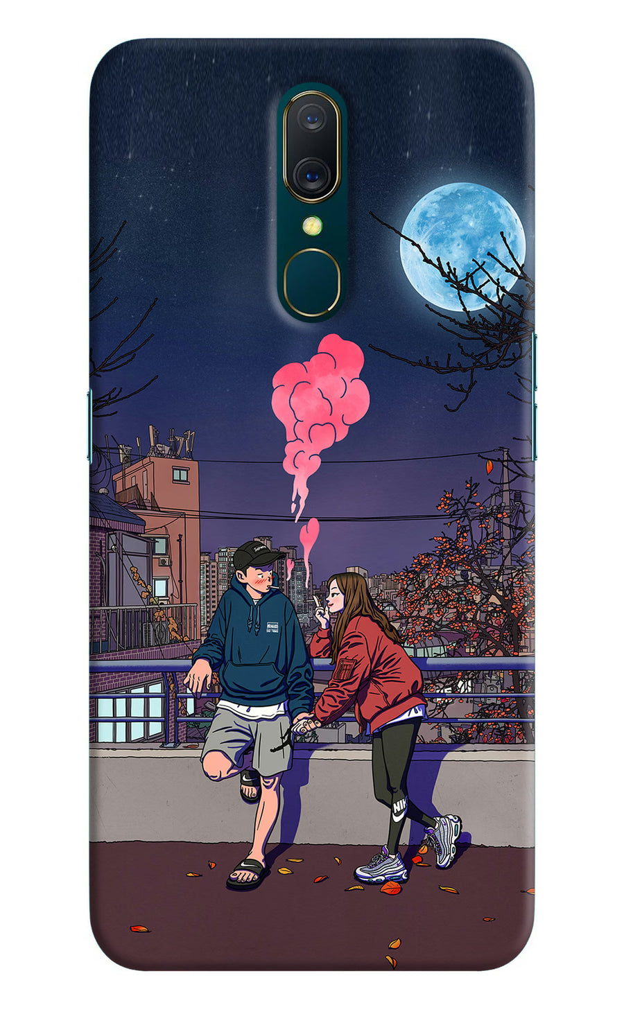 Chilling Couple Oppo A9 Back Cover, Hard case