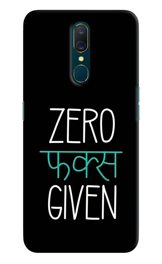 Zero Fucks Given Oppo A9 Hard Case Back Cover by Casekaro