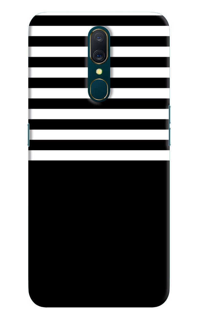 Black and White Print Oppo A9 Hard Case Back Cover by Casekaro