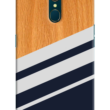 Blue and white wooden Oppo A9 Hard Case Back Cover by Casekaro