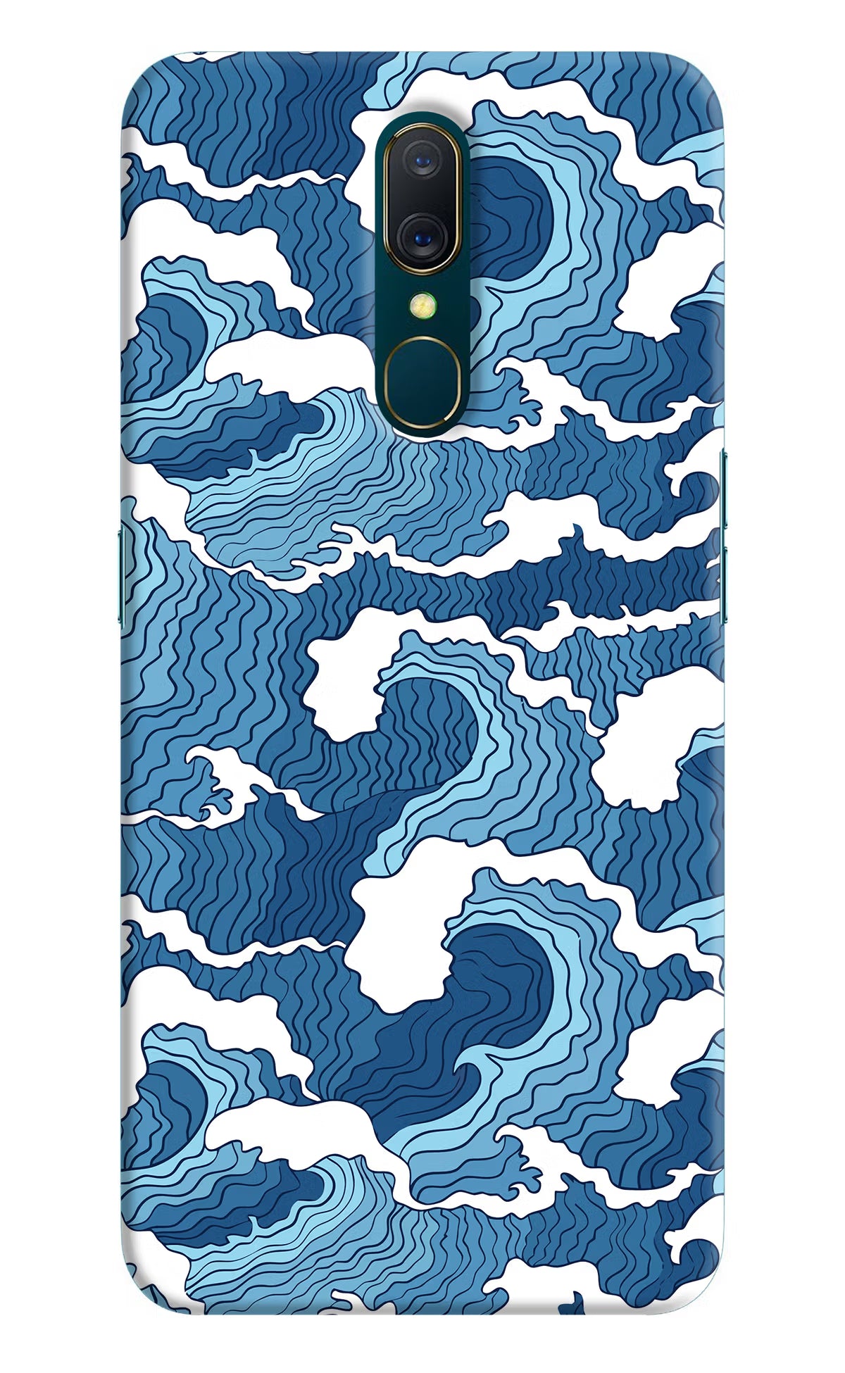 Blue Waves Oppo A9 Hard Case Back Cover by Casekaro