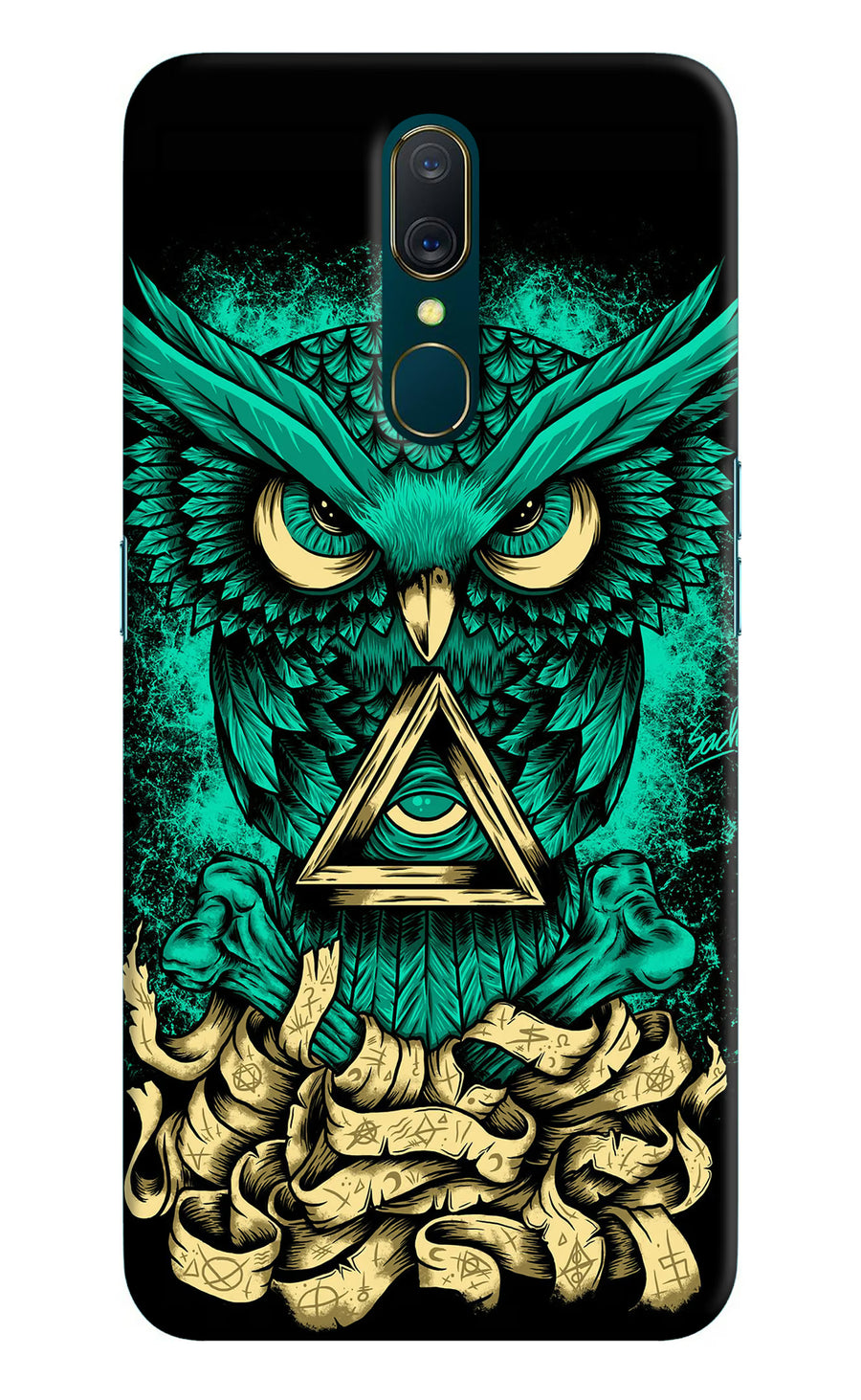 Green Owl Oppo A9 Back Cover, Hard case