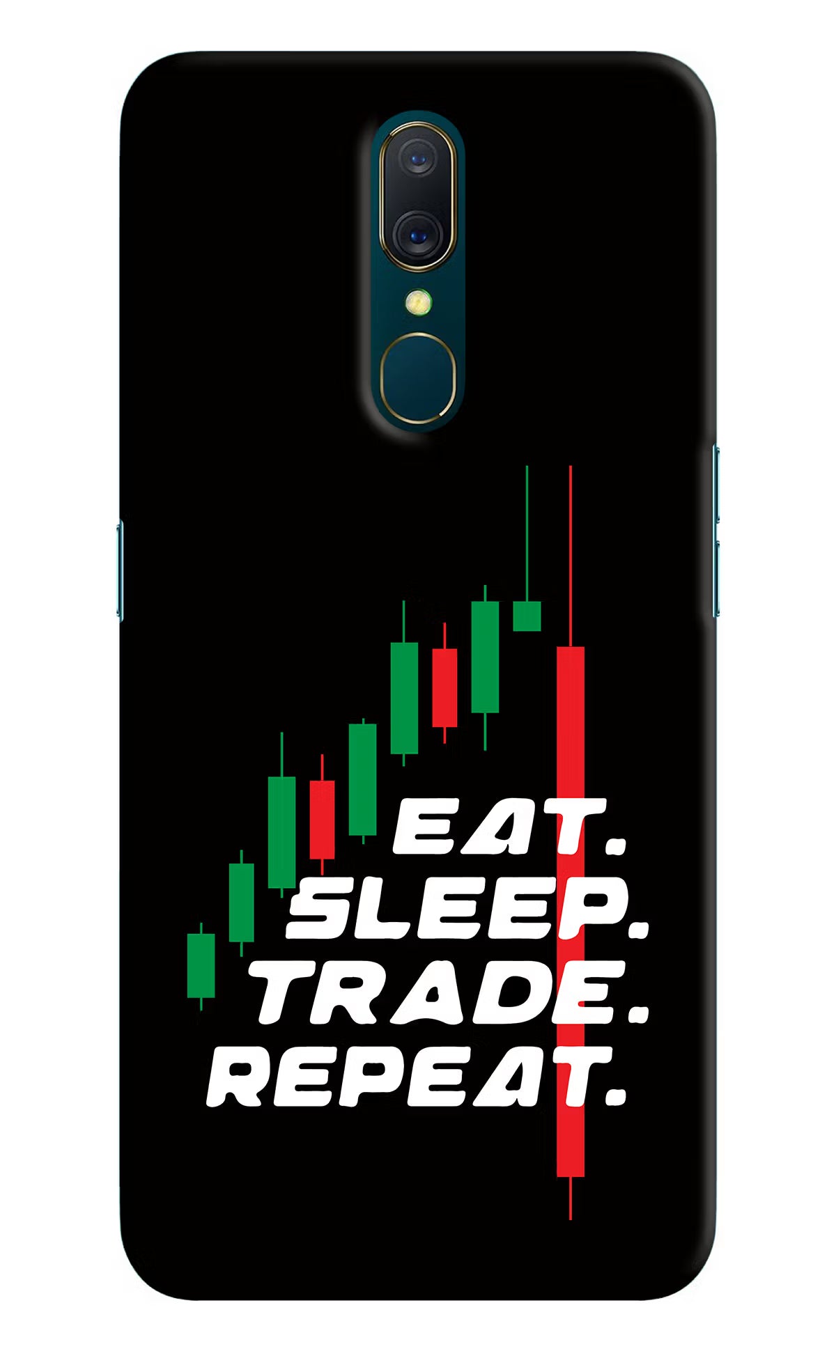 Eat Sleep Trade Repeat Oppo A9 Hard Case Back Cover by Casekaro