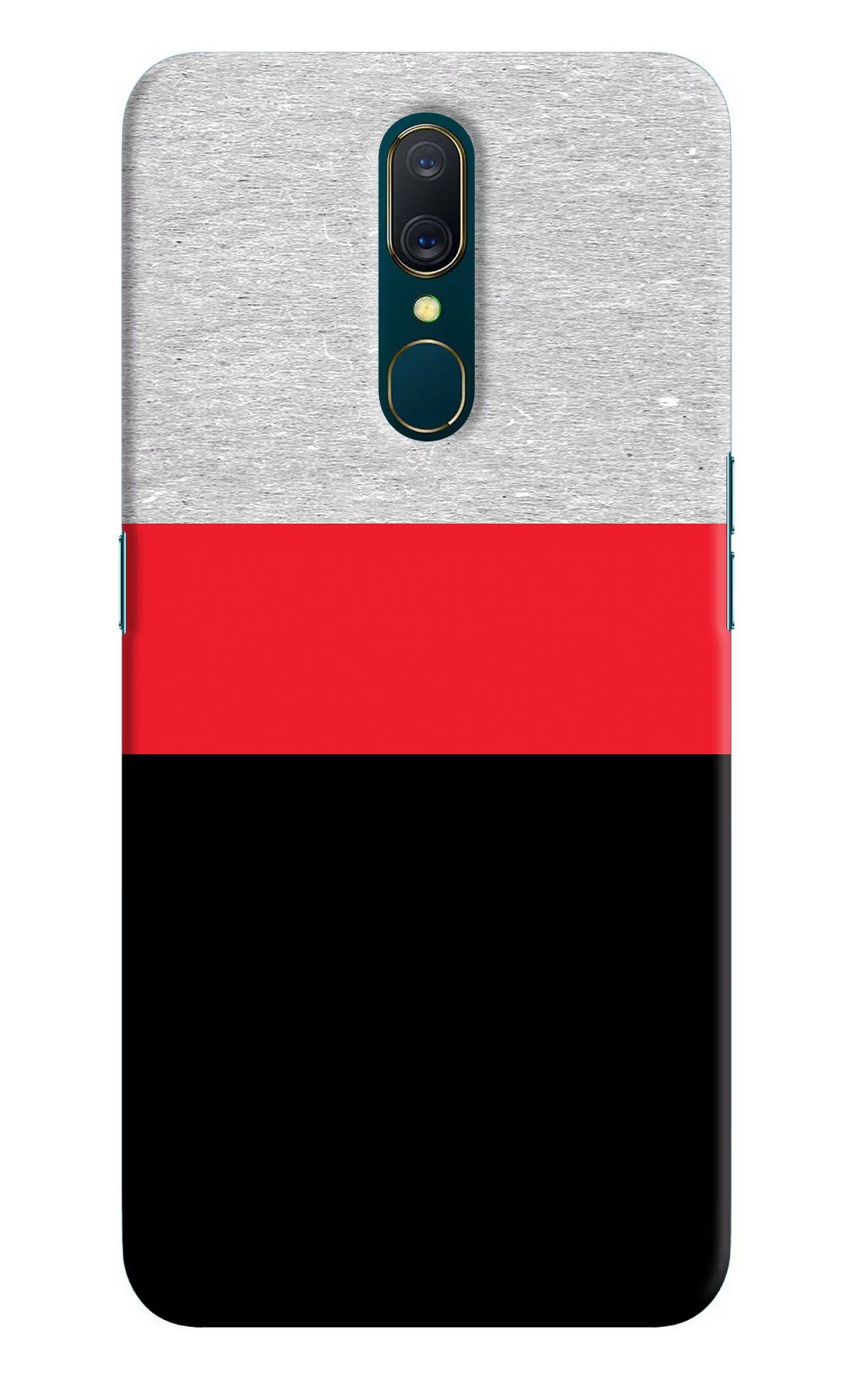 Tri Color Pattern Oppo A9 Hard Case Back Cover by Casekaro