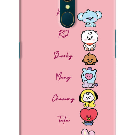 BTS names Oppo A9 Hard Case Back Cover by Casekaro