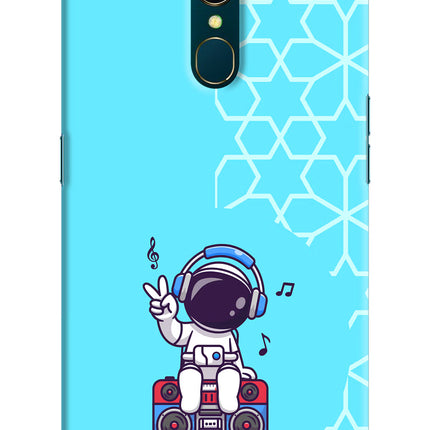 Cute Astronaut Chilling Oppo A9 Hard Case Back Cover by Casekaro