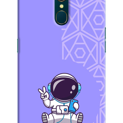 Cute Astronaut Chilling Oppo A9 Hard Case Back Cover by Casekaro