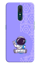 Cute Astronaut Chilling Oppo A9 Hard Case Back Cover by Casekaro