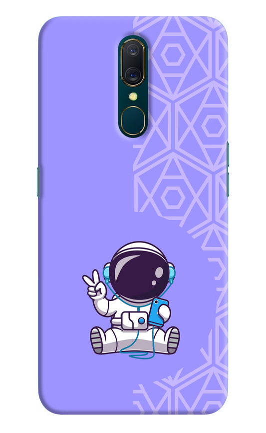 Cute Astronaut Chilling Oppo A9 Hard Case Back Cover by Casekaro