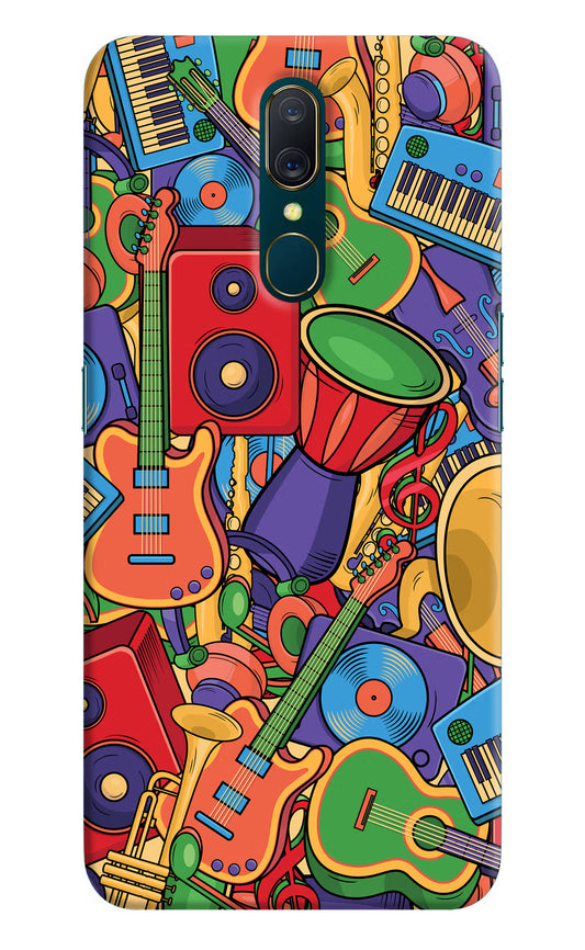 Music Instrument Doodle Oppo A9 Hard Case Back Cover by Casekaro