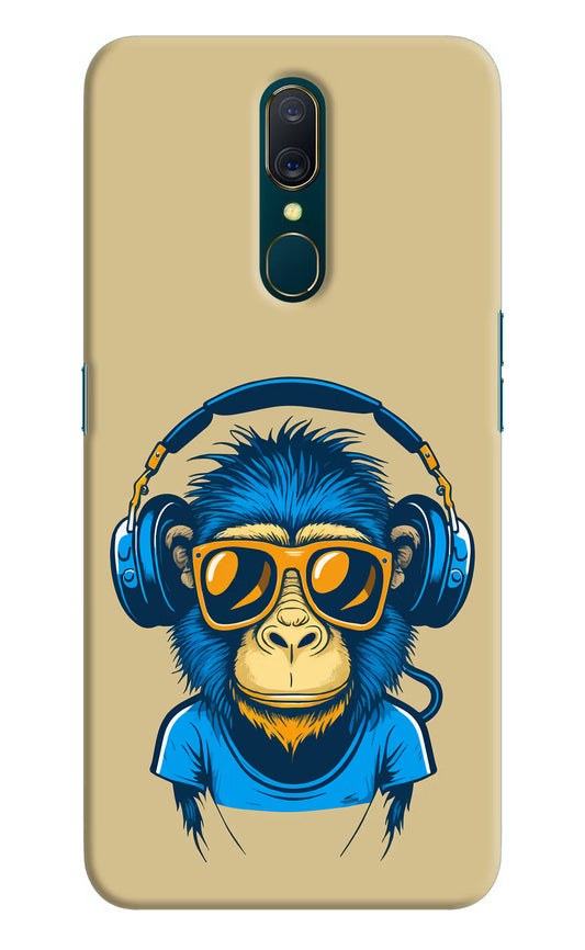Monkey Headphone Oppo A9 Hard Case Back Cover by Casekaro