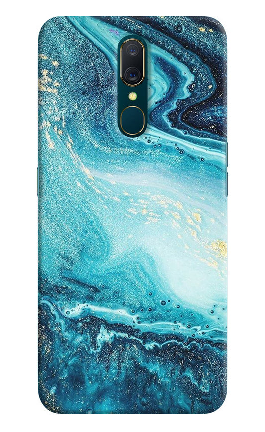 Blue Glitter Marble Oppo A9 Hard Case Back Cover by Casekaro