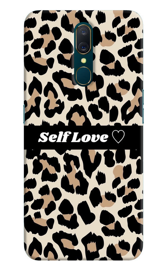 Leopard Print Self Love Oppo A9 Hard Case Back Cover by Casekaro