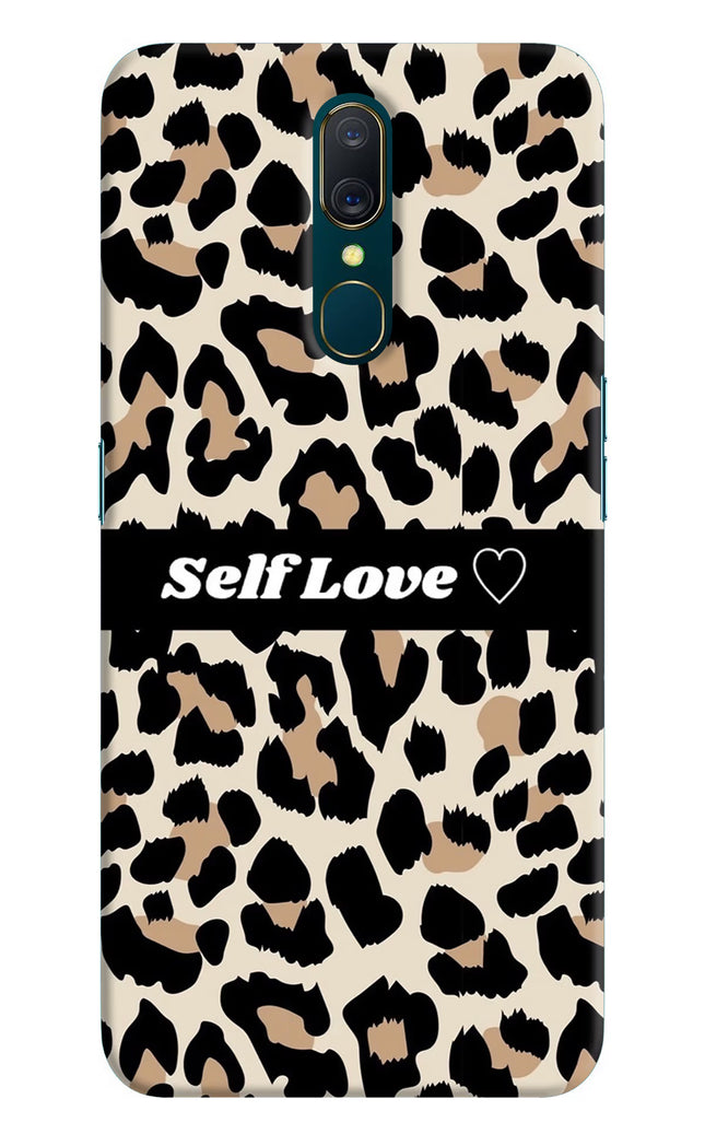 Leopard Print Self Love Oppo A9 Hard Case Back Cover by Casekaro
