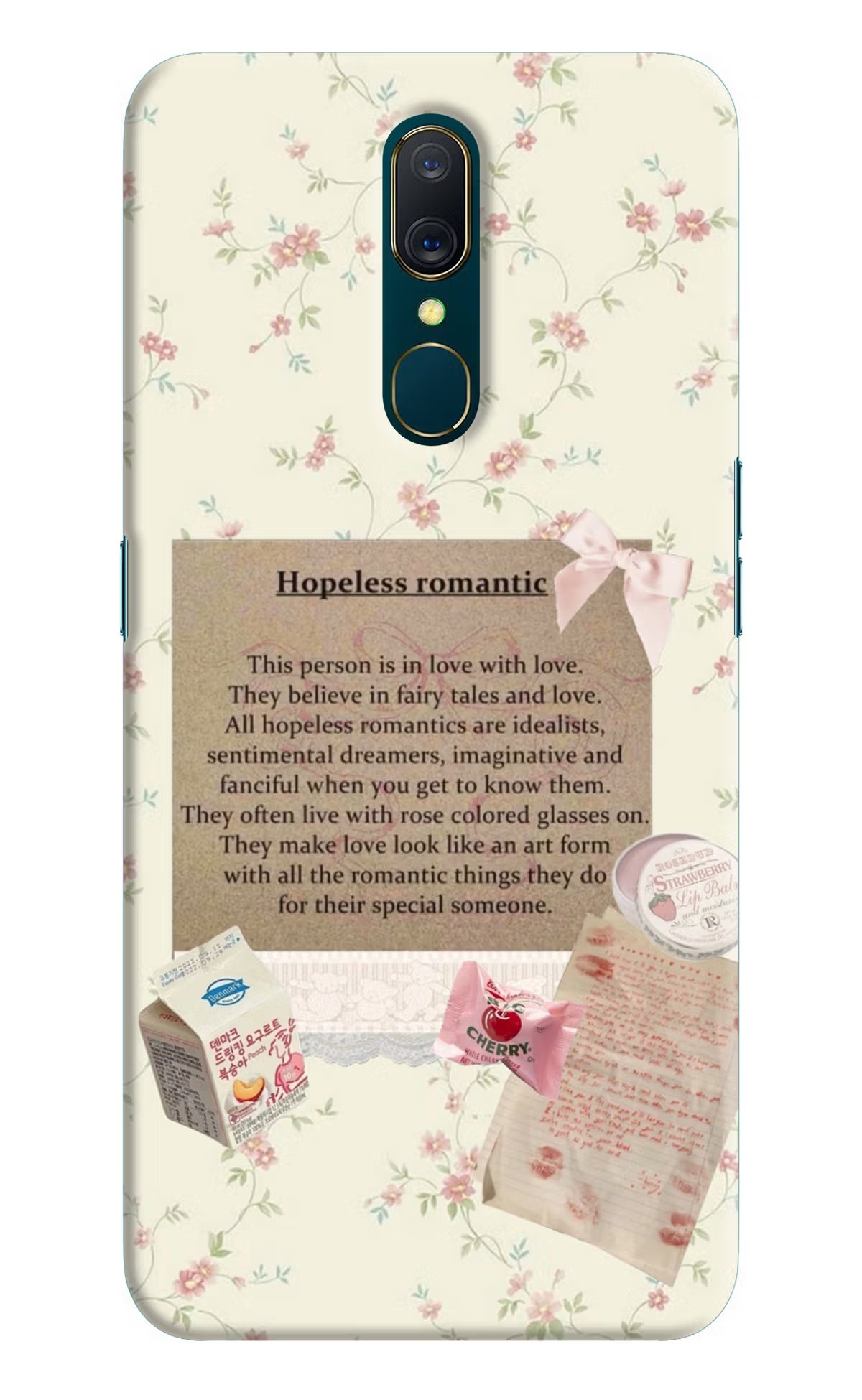Hopeless Romantic Oppo A9 Hard Case Back Cover by Casekaro