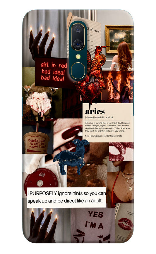 Zodiac Aries Oppo A9 Hard Case Back Cover by Casekaro