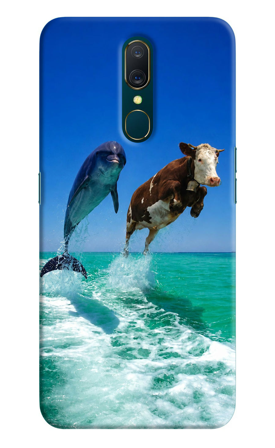 Dolphin vs Cow Oppo A9 Back Cover, Hard case
