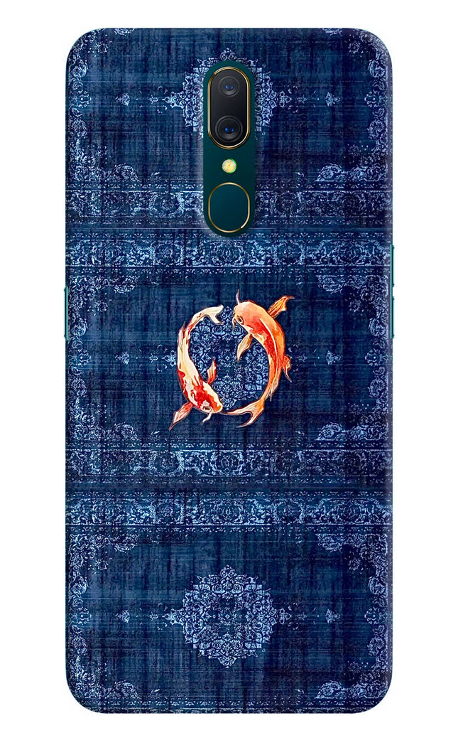 Koi Blue Oppo A9 Hard Case Back Cover by Casekaro