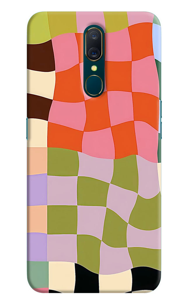 Wavy Grid Oppo A9 Hard Case Back Cover by Casekaro