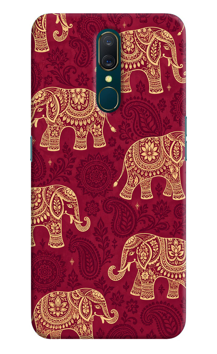 Maroon Elephant Oppo A9 Back Cover, Hard case