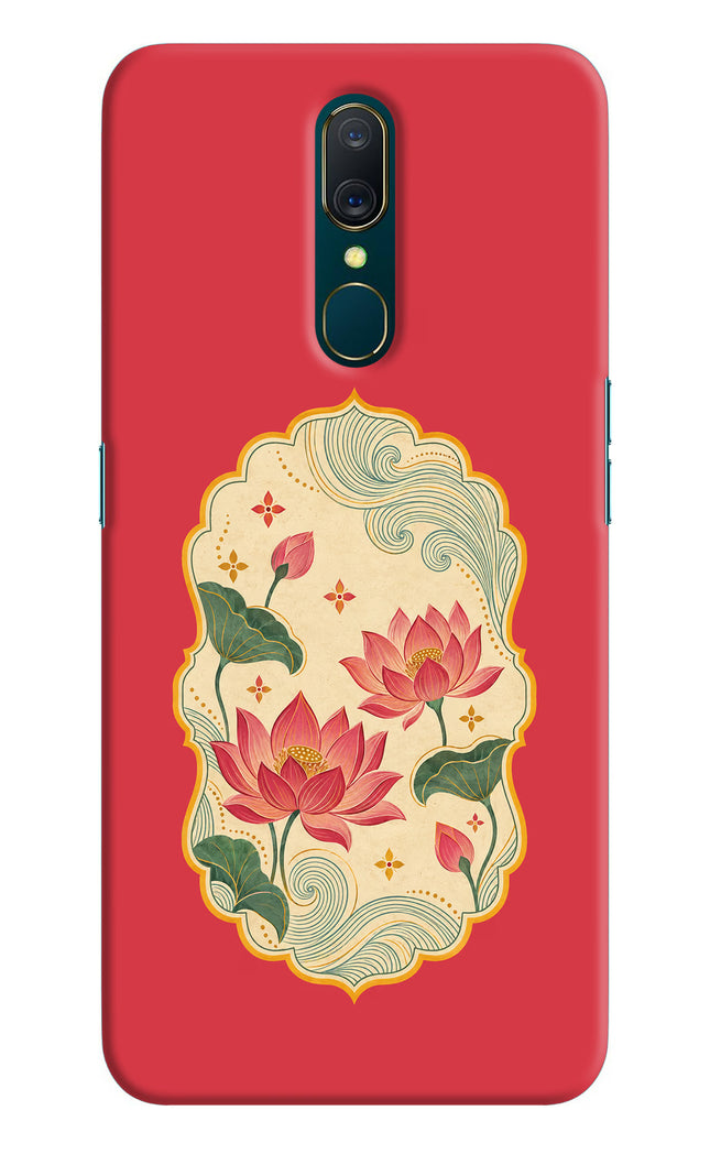 Pink Lotus Oppo A9 Hard Case Back Cover by Casekaro