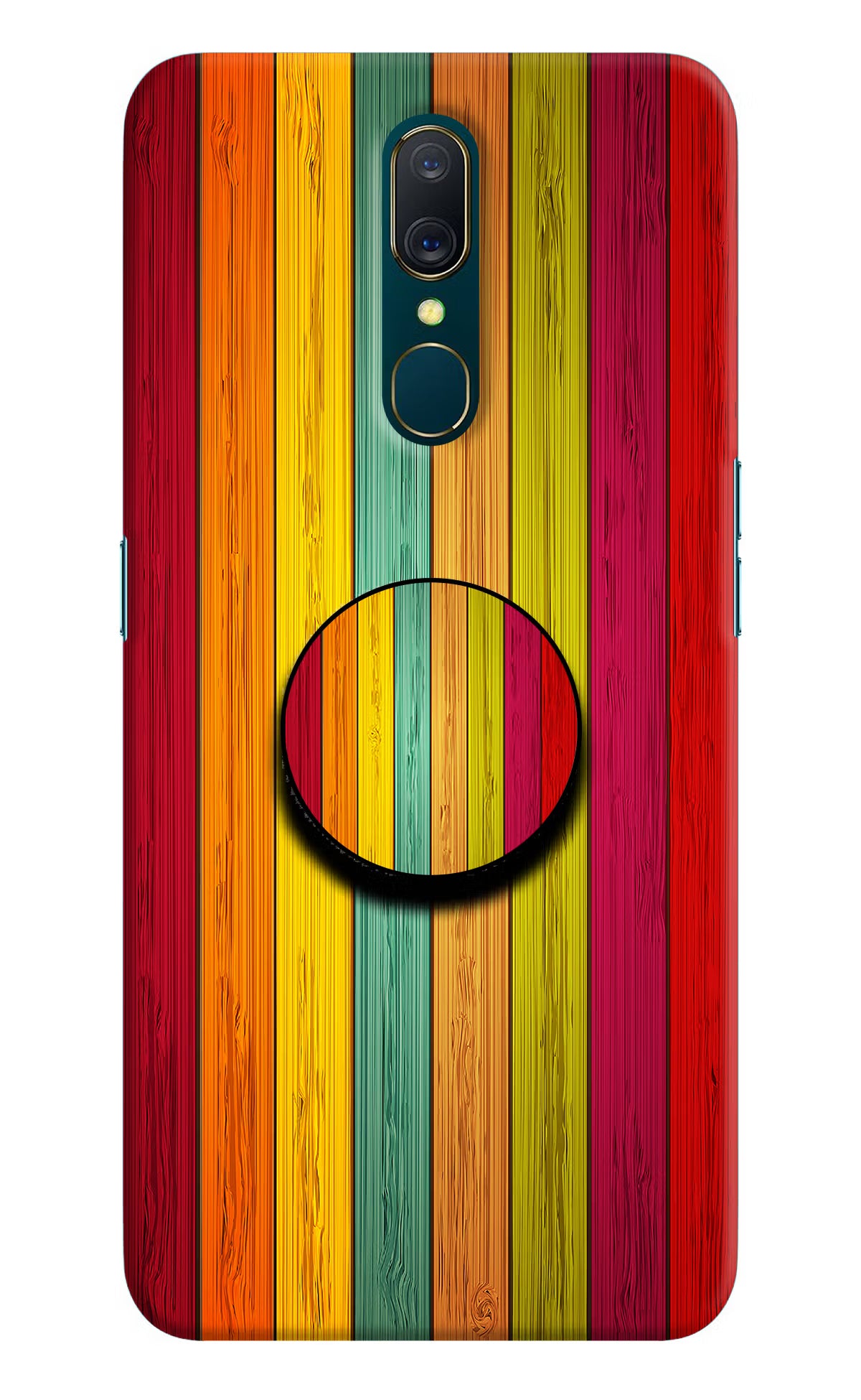 Multicolor Wooden Oppo A9 Pop Case by Casekaro