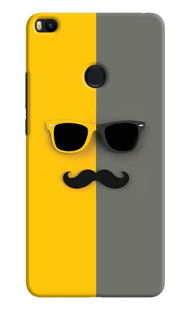 Sunglasses with Mustache Mi Max 2 Hard Case Back Cover by Casekaro