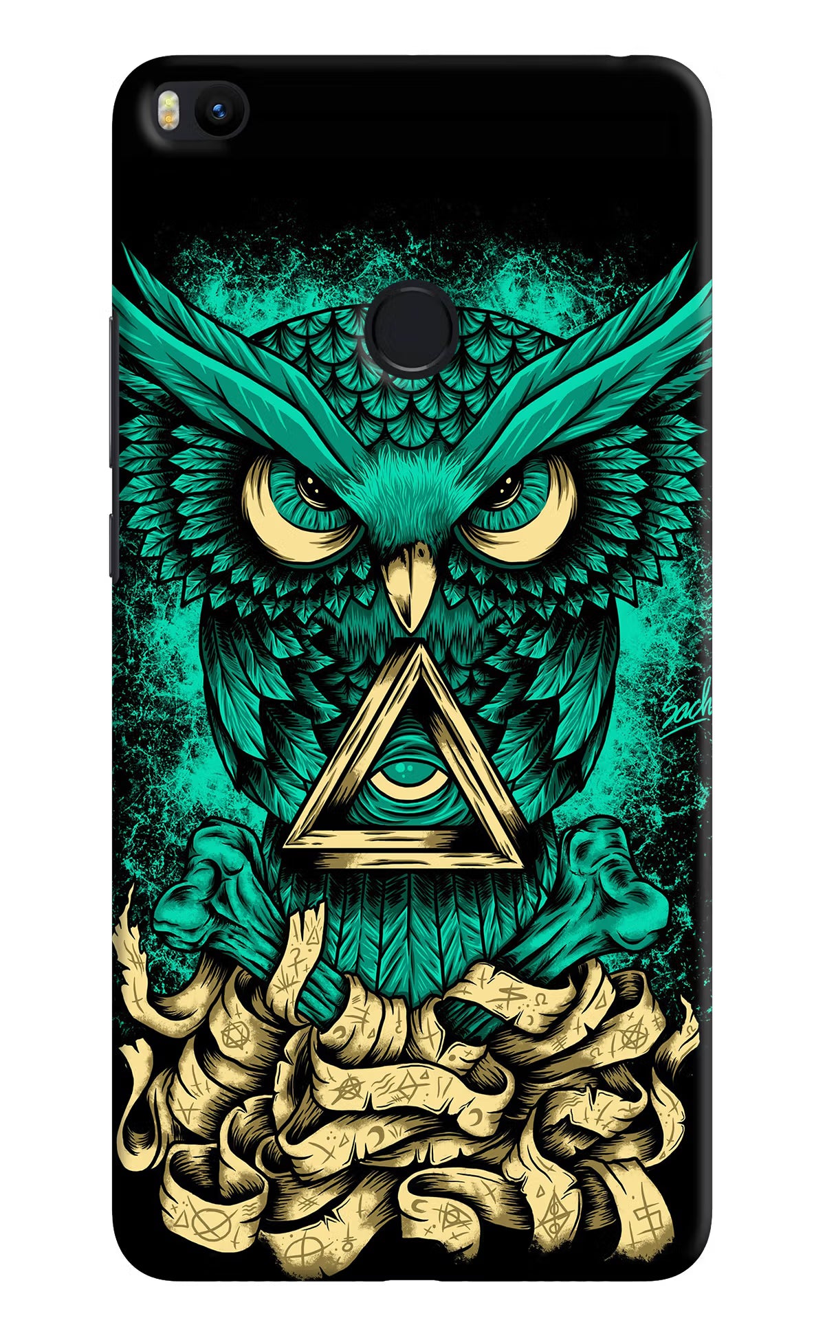 Green Owl Mi Max 2 Hard Case Back Cover by Casekaro