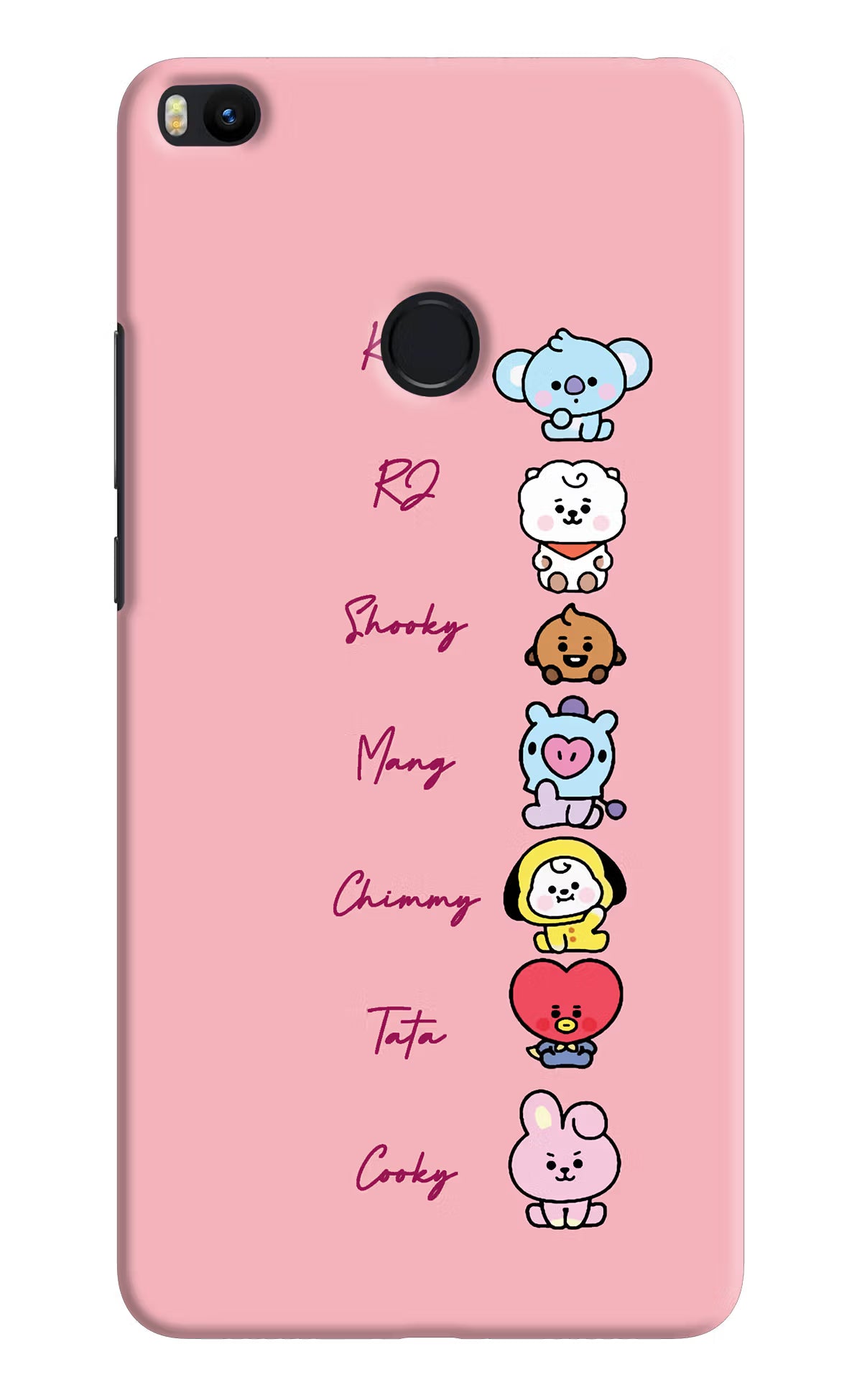 BTS names Mi Max 2 Hard Case Back Cover by Casekaro